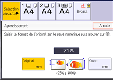 Illustration de l'écran du panneau de commande