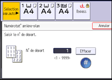 Illustration de l'écran du panneau de commande