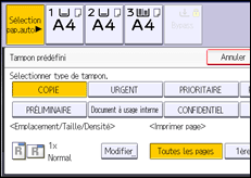 Illustration de l'écran du panneau de commande