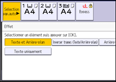 Illustration de l'écran du panneau de commande