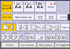 Illustration de l'écran du panneau de commande