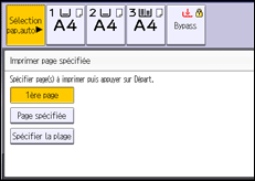 Illustration de l'écran du panneau de commande