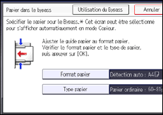 Illustration de l'écran du panneau de commande
