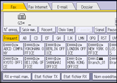 Illustration de l'écran du panneau de commande