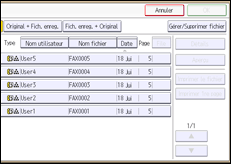 Illustration de l'écran du panneau de commande