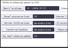 Illustration de l'écran du panneau de commande