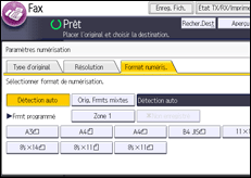 Illustration de l'écran du panneau de commande