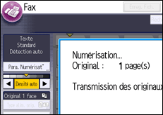 Illustration de l'écran du panneau de commande