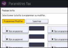 Illustration de l'écran du panneau de commande