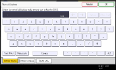 Illustration de l'écran du panneau de commande