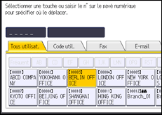 Illustration de l'écran du panneau de commande