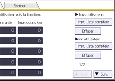 Illustration de l'écran du panneau de commande