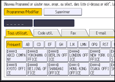 Illustration de l'écran du panneau de commande