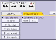 Illustration de l'écran du panneau de commande