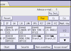 Illustration de l'écran du panneau de commande