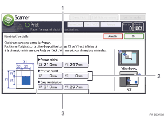 Illustration numérotée du panneau de commande