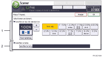 Illustration numérotée du panneau de commande