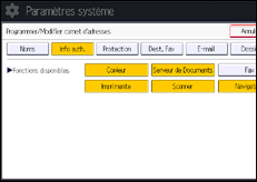Illustration de l'écran du panneau de commande