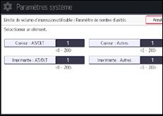 Illustration de l'écran du panneau de commande