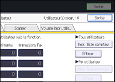 Illustration de l'écran du panneau de commande