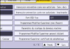 Illustration de l'écran du panneau de commande
