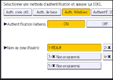 Illustration de l'écran du panneau de commande