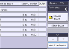 Illustration de l'écran du panneau de commande