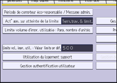 Illustration de l'écran du panneau de commande