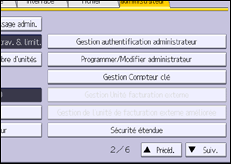 Illustration de l'écran du panneau de commande