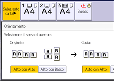 Illustrazione della schermata sul pannello di controllo