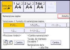 Illustrazione della schermata sul pannello di controllo