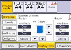 Illustrazione della schermata sul pannello di controllo