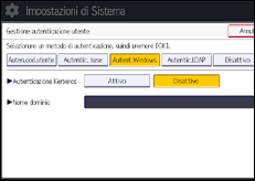 Illustrazione della schermata sul pannello di controllo