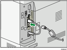 Afbeelding van het aansluiten van de Ethernet-kabel
