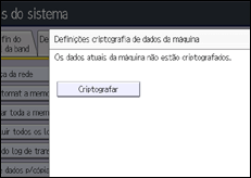 Ilustração da tela do painel de operação