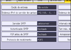 Ilustração da tela do painel de operação