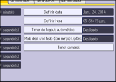 Ilustração da tela do painel de operação