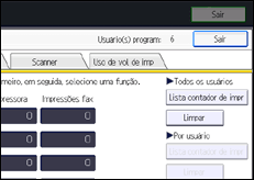 Ilustração da tela do painel de operação