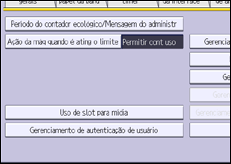 Ilustração da tela do painel de operação
