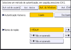 Ilustração da tela do painel de operação