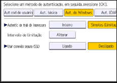 Ilustração da tela do painel de operação