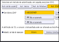Ilustração da tela do painel de operação