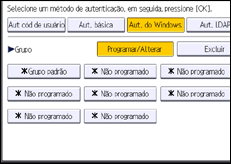 Ilustração da tela do painel de operação