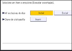 Ilustração da tela do painel de operação