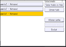 Ilustração da tela do painel de operação