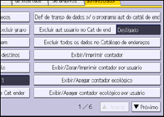 Ilustração da tela do painel de operação