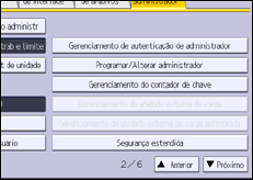 Ilustração da tela do painel de operação