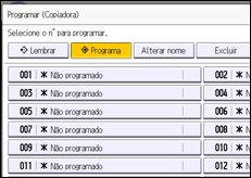 Ilustração da tela do painel de operação