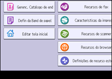 Ilustração da tela do painel de operação