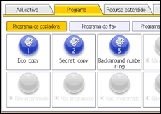 Ilustração da tela do painel de operação